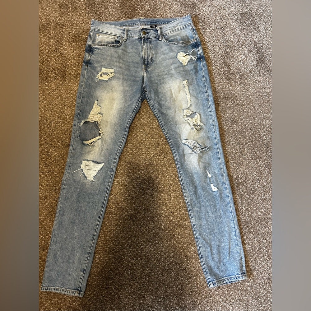 Distressed Blue Jeans for Men